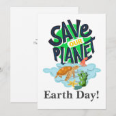 Tag der Erde, grün, Rett unseren Planeten (Vorne/Hinten)
