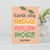 Tag der Erde, grün, schlicht und elegant Karte (Stehend Vorderseite)