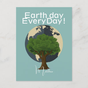 Tag der Erde, grün, unseren Planeten Gerettet Postkarte