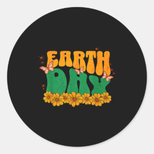 Tag der Erde grüner Planet Umweltbewusstsein Runder Aufkleber