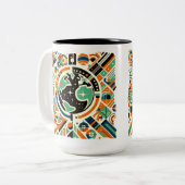 Tag der Erde im Art Deco Zweifarbige Tasse (Vorderseite Links)
