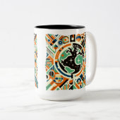 Tag der Erde im Art Deco Zweifarbige Tasse (VorderseiteRechts)