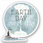 Tag der Erde Jeden Pinguin Aufkleber (Vorderseite)