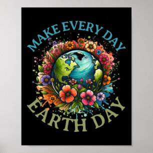 Tag der Erde Jeden Tag Groovy Retro 70er Earth Day Poster