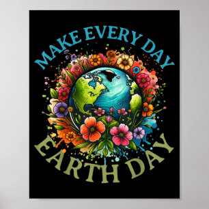 Tag der Erde jeden Tag Groovy Retro 70er Tag der E Poster