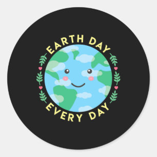 Tag der Erde Jeden Tag Liebe Die Umwelt Niedlich K Runder Aufkleber