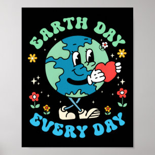 Tag der Erde Jeden Tag Niedlicher Planet Happy Ear Poster