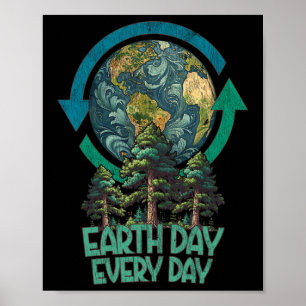 Tag der Erde Jeden Tag Pflanze Mehr Bäume Arbor Da Poster