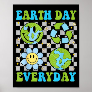 Tag der Erde jeden Tag recycle Blumengestalt Plane Poster