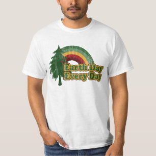 Tag der Erde jeden Tag, Retro Regenbogen T-Shirt