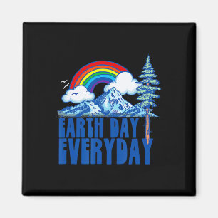 Tag der Erde Jeden Tag! Vintage Regenbogennatur un Magnet