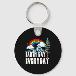 Tag der Erde Jeden Tag! Vintage Regenbogennatur un Schlüsselanhänger