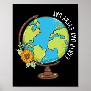 Tag der Erde jeden Tag Weltkugel T-Shirt Poster