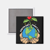 Tag der Erde - Klimaschutz und -amp; Environ Magnet (Vorderseite/Rückseite)