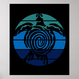 Tag der Erde, Meeresschildkröte, Reinigen des Ozea Poster