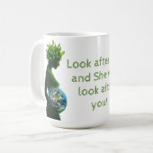 Tag der Erde Mutter Natur Kaffeetasse (Vorderseite Links)