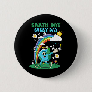 Tag der Erde Rainbow Globe Blume Rettete die Button