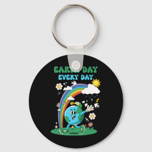 Tag der Erde Rainbow Globe Blume Rettete die Schlüsselanhänger