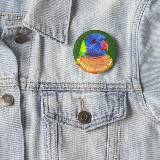 Tag der Erde Rainbow Lorikeet Parrot Button (Beispiel)