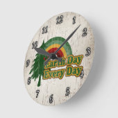 Tag der Erde, Retro-Regenbogen Runde Wanduhr (Winkel)