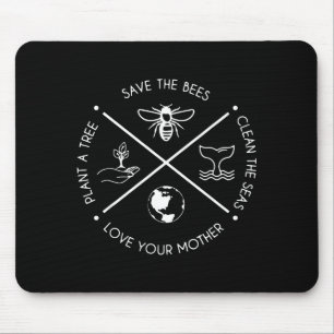 Tag der Erde Rette die Bienen Pflanze mehr Bäume R Mousepad