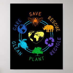 Tag der Erde Retten Retten Recyceln Pflanze Reinig Poster
