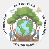 Tag der Erde Runder Aufkleber (Vorderseite)