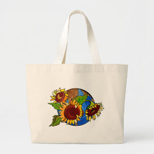 Tag der Erde-Sonnenblume-Tasche Jumbo Stoffbeutel