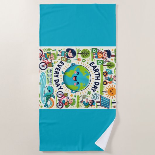 Tag der Erde Strandtuch (Vorderseite)