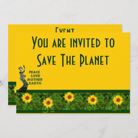 Tag der Erde-Tänzer Einladung (Vorne/Hinten)