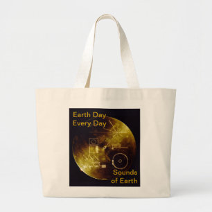 Tag der Erde - Voyager - Sounds of Earth Goldene S Jumbo Stoffbeutel