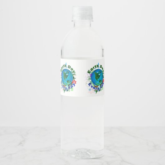 Tag der Erde Wasserflaschenetikett (Vorderseite)