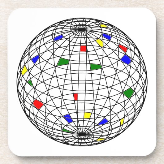 Tag der Erde, Wireframe Getränkeuntersetzer (Vorderseite)