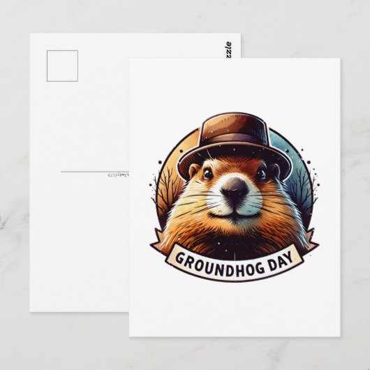 Tag der Erdung, Groundhog, Postübergang Postkarte (Vorne/Hinten)