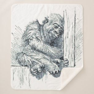 Tag der Erholung - Junge Ape Gorilla Blanket Sherpadecke