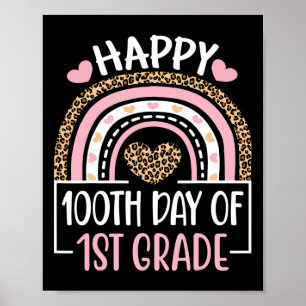Tag der ersten Klasse Spaß 100 Tage Schullehrer Poster