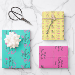 Tag der ersten Mutter; rosa; Herz; hübsch Geschenkpapier Set