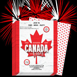 Tag der Flagge Kanada 1. Juli Roter Ahorn Leaf Ein Flyer