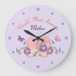 Tag der floralen Morning Glory Mütter Große Wanduhr