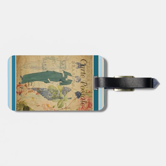 Tag der französischen Postkarte Gepäckanhänger (Rückseite horizontal)