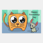Tag der Freundschaft mit niedlichen Cartoon Rechteckiger Aufkleber (Vorderseite)