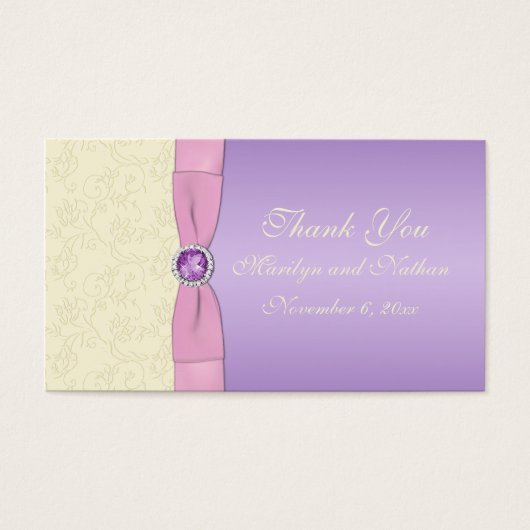 Tag der Gastgeschenk Hochzeit Lavendel, Rosa und E (Vorderseite)