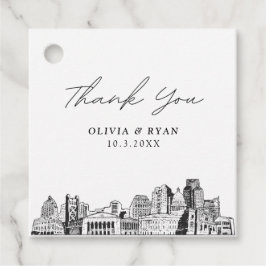 Tag der Gastgeschenk Hochzeit Sacramento Sketch Geschenkanhänger