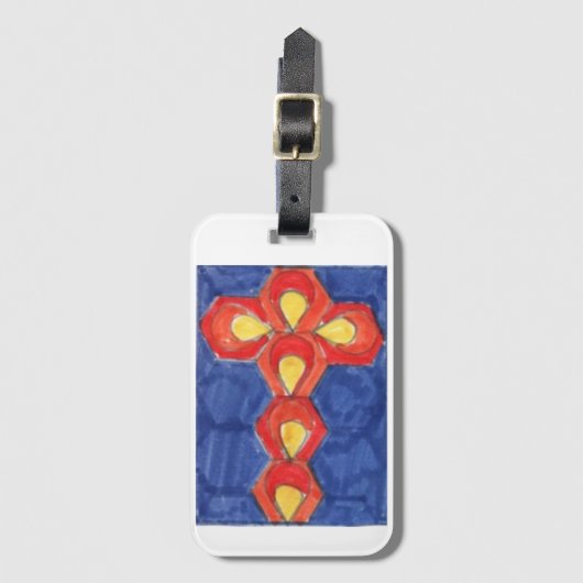 Tag der Gepäckmarke "Cross Motif" Gepäckanhänger (Vorderseite Vertikal)