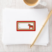 Tag der Geschenke des skandinavischen Dala Adressaufkleber (Insitu)