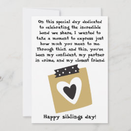 Tag der Geschwister / Geburtstag Brüder Schwestern Karte