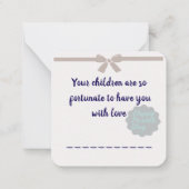 Tag der glücklichen Eltern Mitteilungskarte (Rückseite)