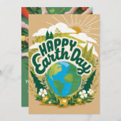 Tag der glücklichen Erde Einladung (Vorne/Hinten)