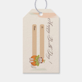 Tag der glücklichen Geburt Gruß Katze rosa Geschenkanhänger