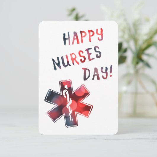 Tag der glücklichen Krankenschwestern BOKEH Einladung (Stehend Vorderseite)